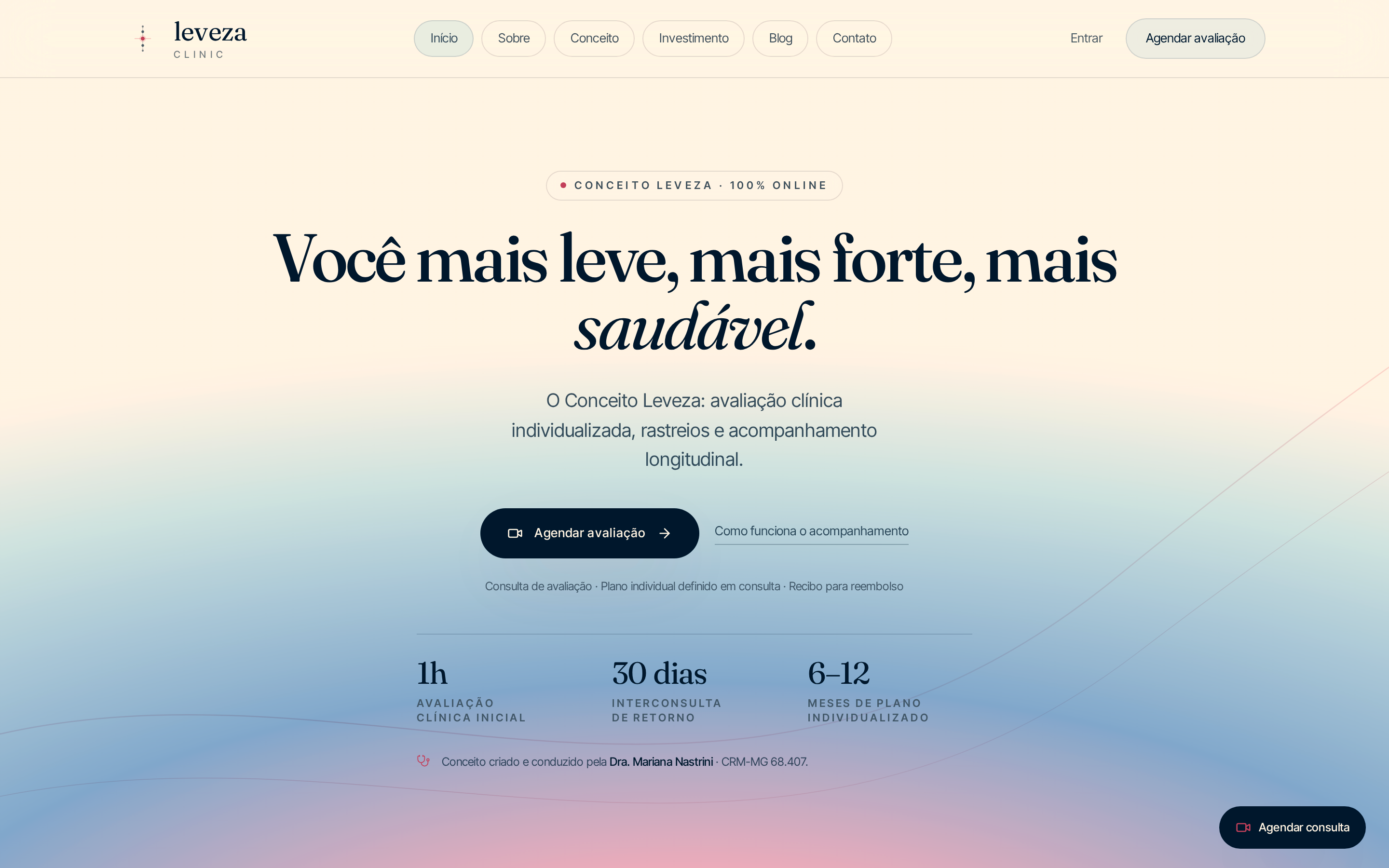 Home real do site da Leveza Clinic