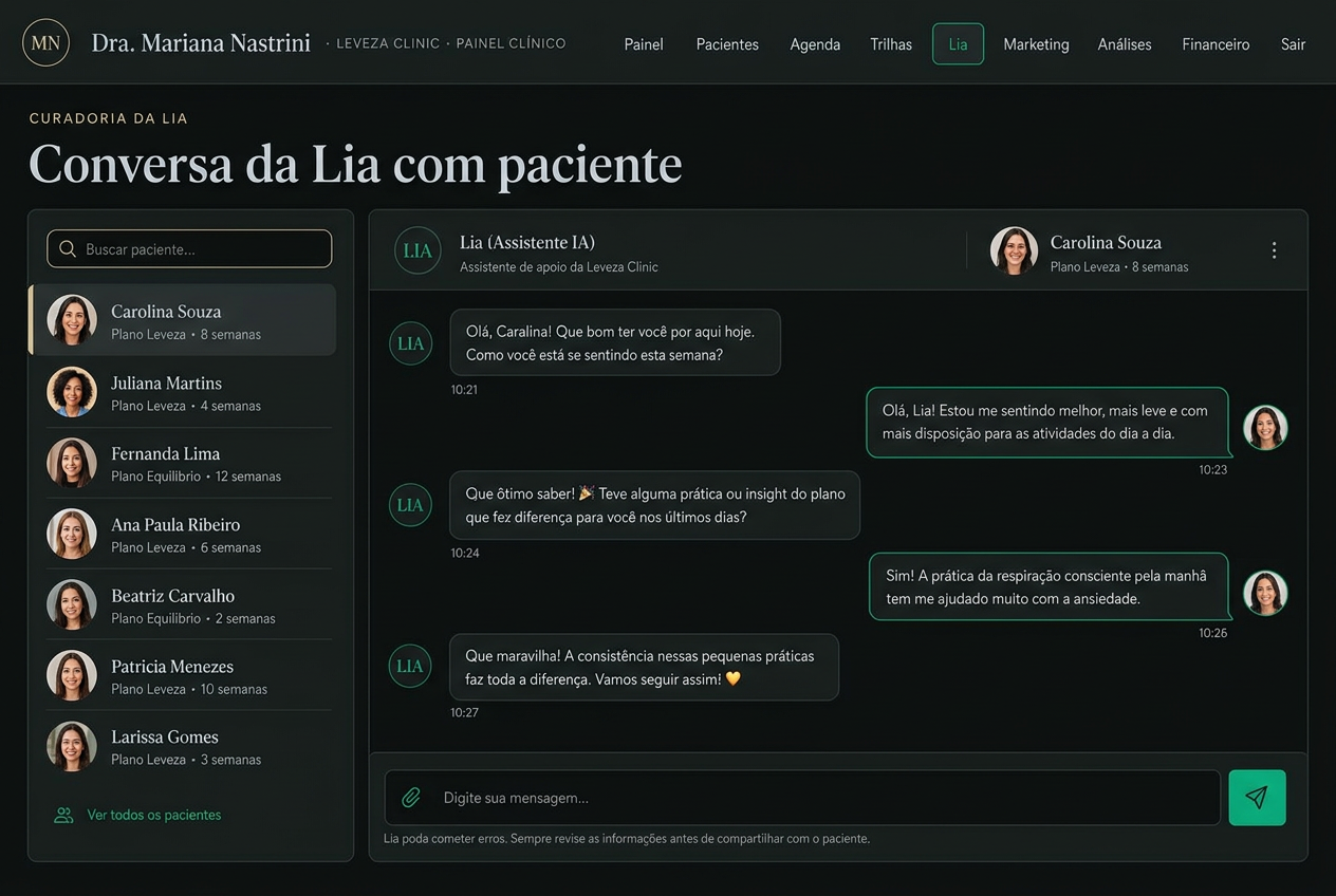 Assistente IA conversando com paciente